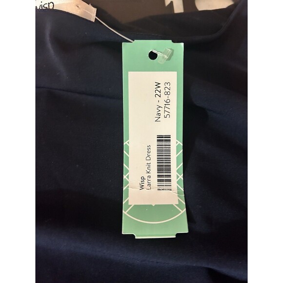 Wisp Woman Larra Dress Womens Size 22 Cold Shoulder 3/4 Length Sleeves Navy - Picture 8 of 9